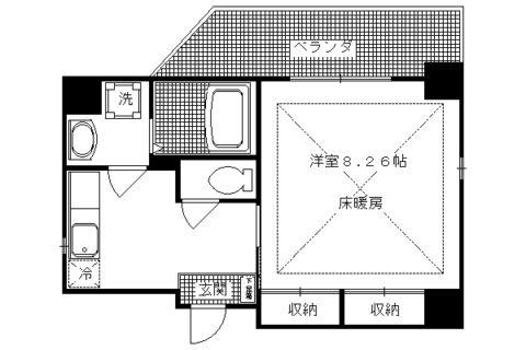 花車町マンション(1K/2階)の間取り写真