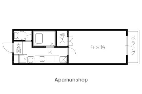 テイクツー松原(1K/1階)の間取り写真