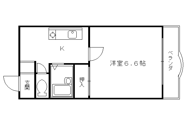 セントポーリア丸太町(1K/3階)の間取り写真