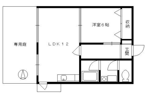 メゾン醒ヶ井(1LDK/1階)の間取り写真