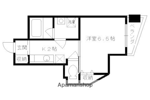 グラマシー京都(1K/2階)の間取り写真