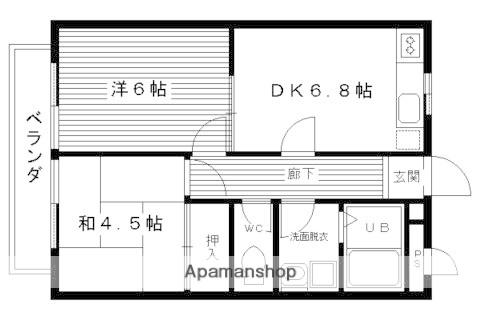 リッツハウス瀬戸川(2DK/1階)の間取り写真