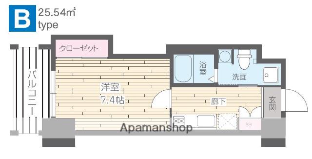 HF四条河原町レジデンス(1K/6階)の間取り写真