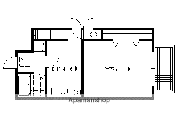 メゾンアジュール(1DK/2階)の間取り写真