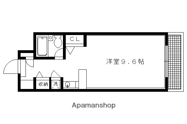 グリーンヴュー(ワンルーム/3階)の間取り写真