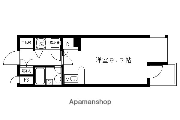 グリーンヴュー(ワンルーム/2階)の間取り写真