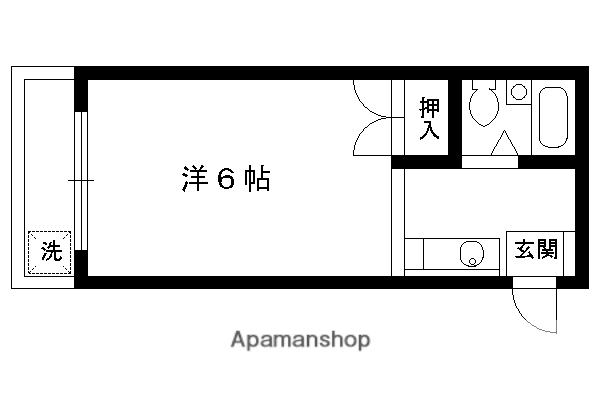 ラ・シャンブル(1K/4階)の間取り写真
