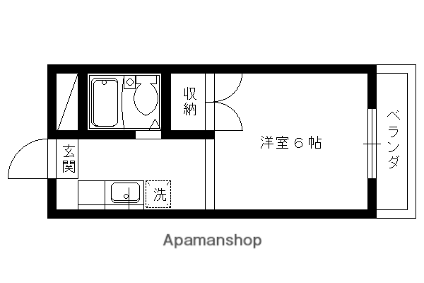 ラ・シャンブル(1K/4階)の間取り写真