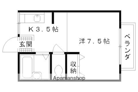 ジャーニ屋敷(1K/1階)の間取り写真