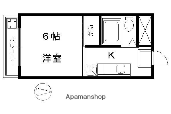 メゾンボール(1K/1階)の間取り写真