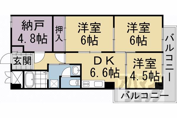 丸萬ビル(2SLDK/3階)の間取り写真