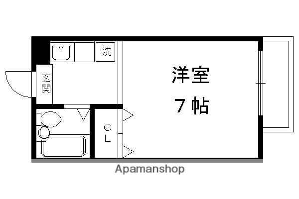 パルティール紫野(1K/2階)の間取り写真