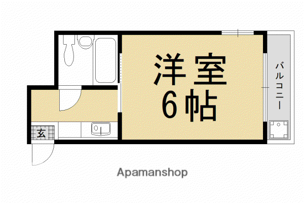 二軒茶屋マンション(1K/3階)の間取り写真