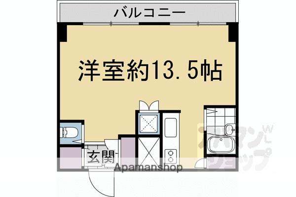 エクレーヌ御池(ワンルーム/11階)の間取り写真