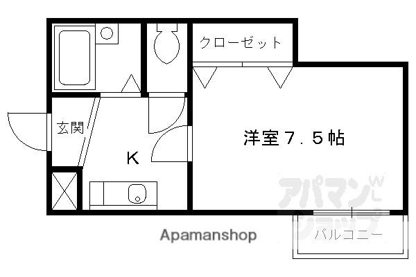 アルティスタ姉小路(1K/2階)の間取り写真