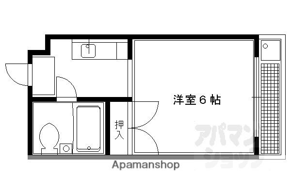 ベルロード高野(1K/3階)の間取り写真