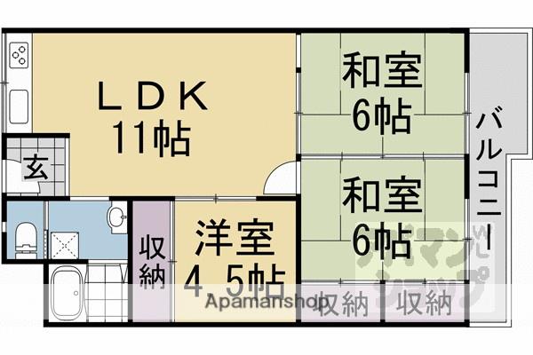 メガロコープ西陣(3LDK/5階)の間取り写真