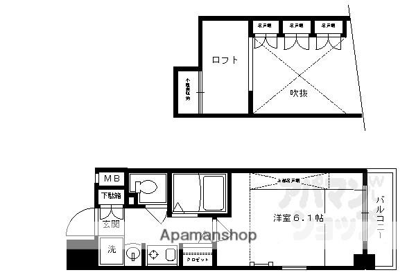 エステムコート京都烏丸II(1K/9階)の間取り写真
