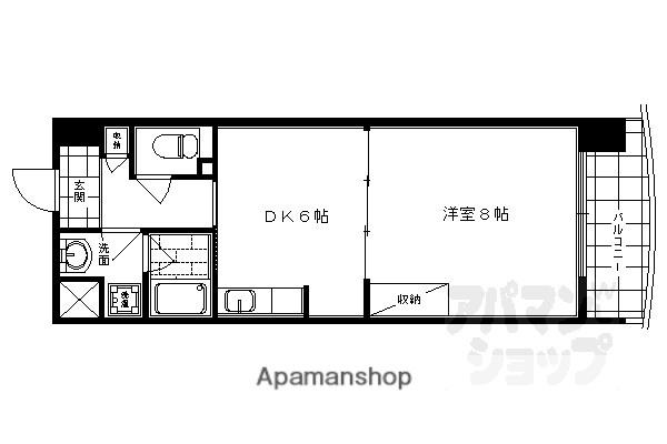 ALBA烏丸御池(1DK/4階)の間取り写真