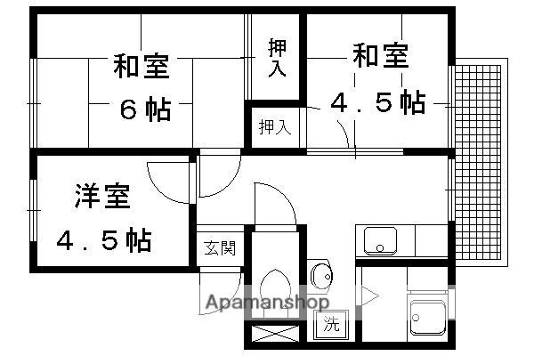 エステート玄琢(3DK/2階)の間取り写真