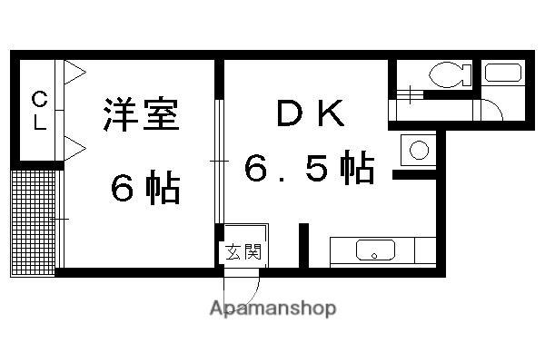 サンハウス紫野(1DK/1階)の間取り写真