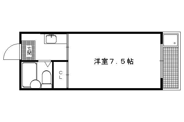 大光ビル(1K/5階)の間取り写真