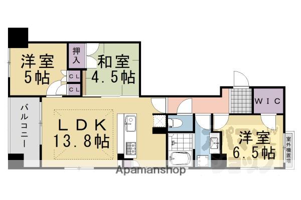 イーグルコートラヴァン御池(3LDK/4階)の間取り写真