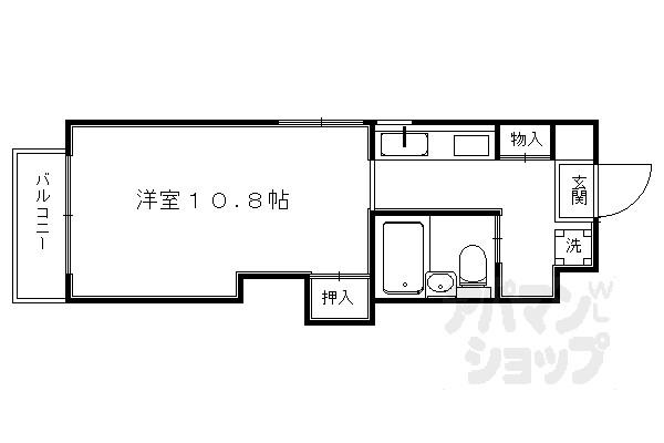 上賀茂葵之森町マンション(1K/2階)の間取り写真