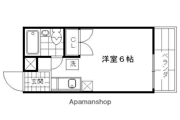 コーポラス光明(ワンルーム/2階)の間取り写真