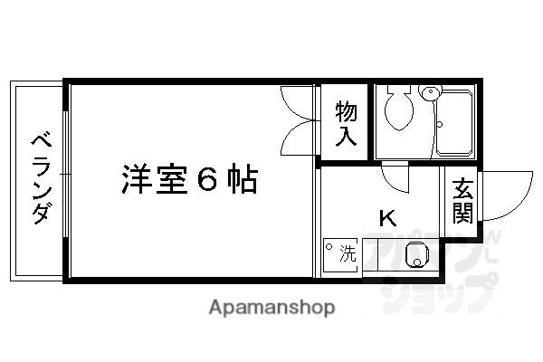 アルティ紫野(1K/1階)の間取り写真