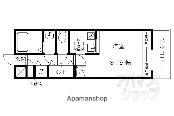 ホワイトハイムKAGAMIISHI(ワンルーム/3階)の間取り写真