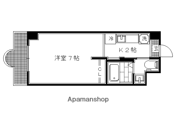 リバーロードタカノ(1K/6階)の間取り写真