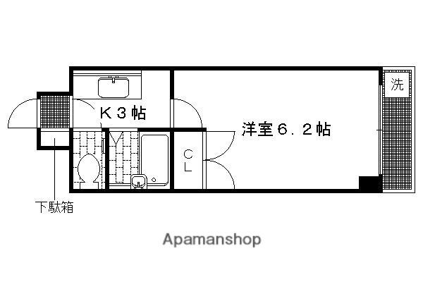 ヴェルメゾン今出川(1K/6階)の間取り写真