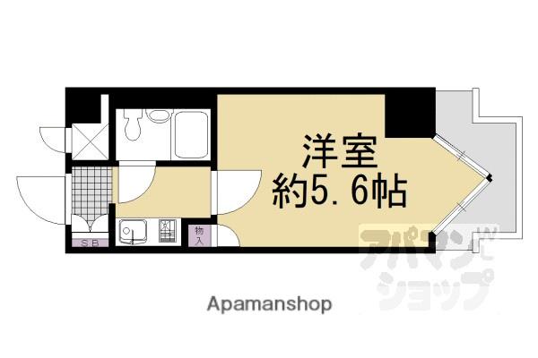 ライオンズマンション京都三条第2(1K/9階)の間取り写真