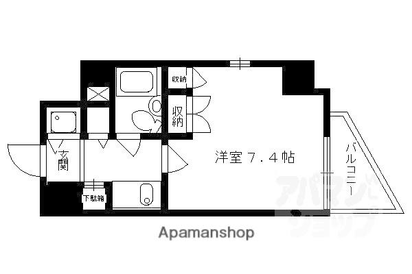 アクシルコート京都二条 イースト棟(1K/9階)の間取り写真