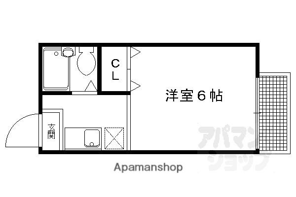 サンシティ西賀茂(1K/1階)の間取り写真