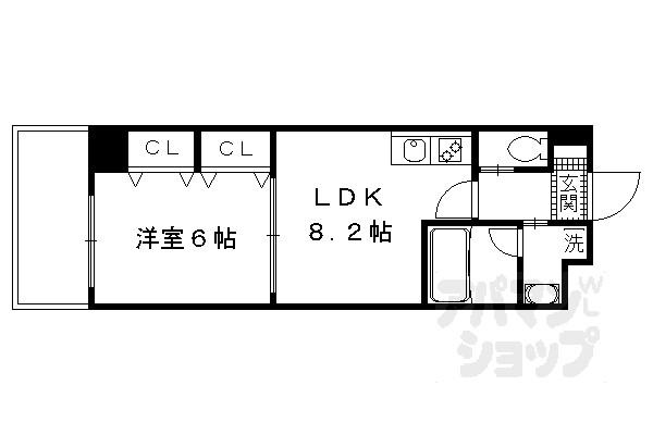 クリヨン御池(1LDK/3階)の間取り写真