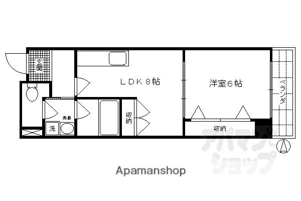 第1パールハイツ上杉(1DK/2階)の間取り写真