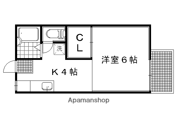 メゾンホーリーホック(1K/2階)の間取り写真