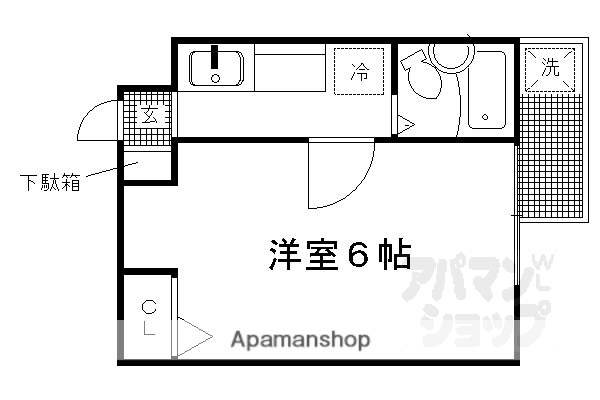 ヴィラ熊野(1K/5階)の間取り写真