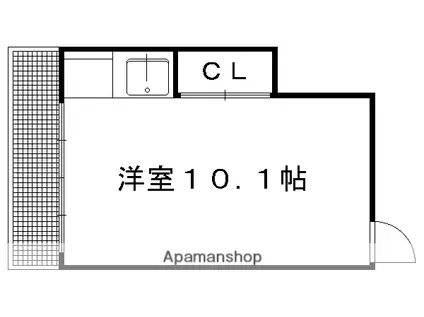 岡田アパート(ワンルーム/3階)の間取り写真