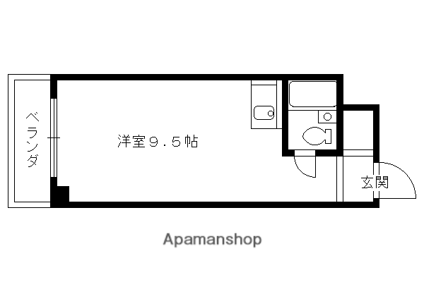 マンション馨(1K/2階)の間取り写真