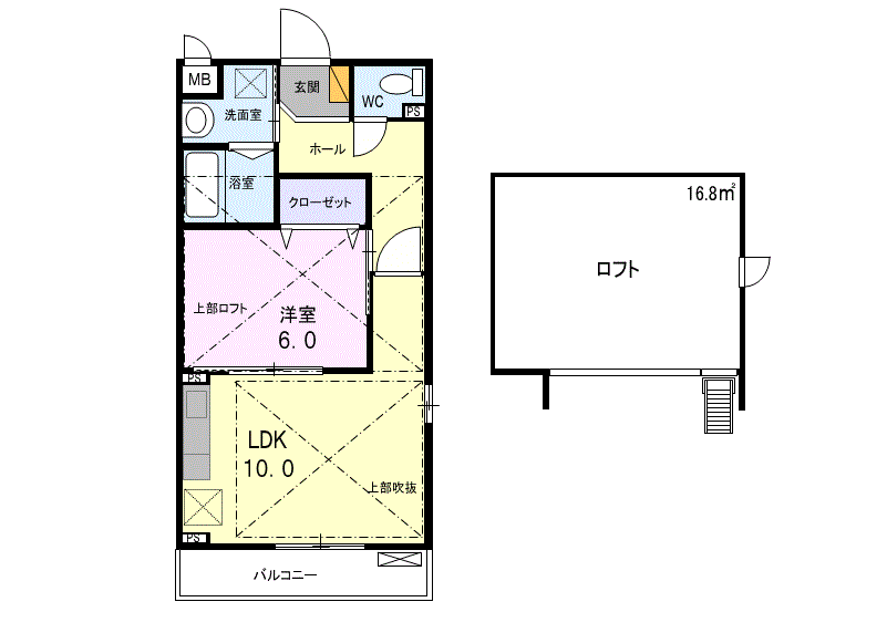 京都市東西線 西大路御池駅 徒歩7分 2階建 築13年(1LDK/2階)の間取り写真