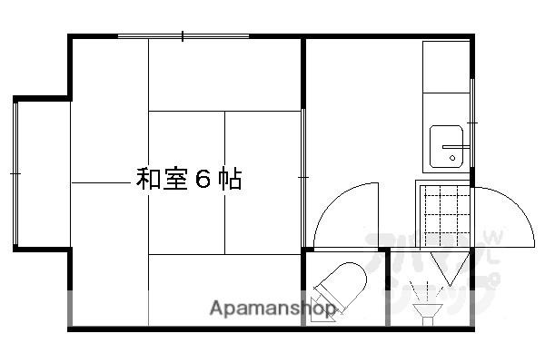 丁子ハイツ(1K/1階)の間取り写真