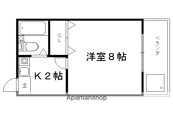 ふゆうマンション(1K/1階)の間取り写真