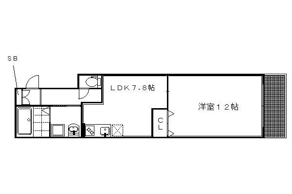 ウィルパーク御所西(1LDK/1階)の間取り写真