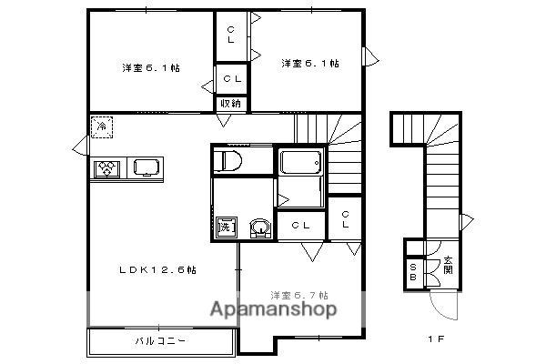 シャーメゾン ドリーム(3LDK/2階)の間取り写真