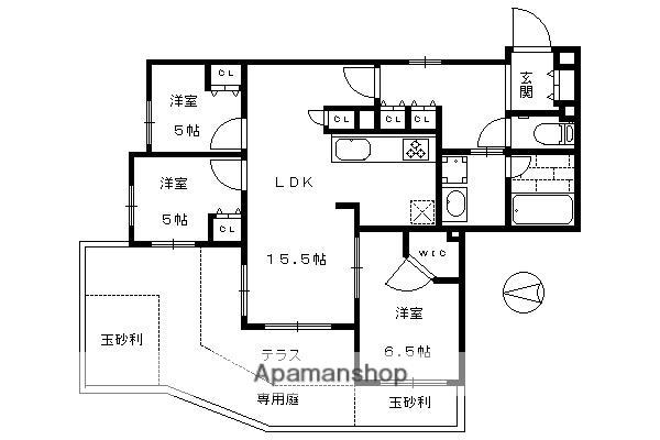 京阪電気鉄道鴨東線 神宮丸太町駅 徒歩12分 3階建 築10年(3LDK/1階)の間取り写真