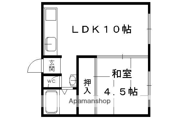 ニュー北山ビル(1LDK/2階)の間取り写真