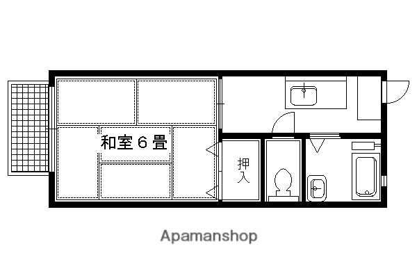 ハイツ静市(1K/1階)の間取り写真